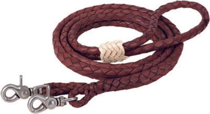 Round Braided Latigo Roper Rein, 3/8&amp;quot; X 8&amp;#39;