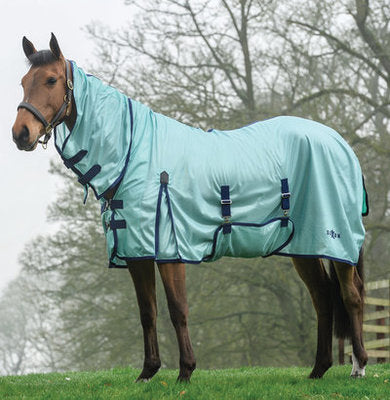 Saxon Combo Neck Mesh Fly Sheet, Aqua/Navy