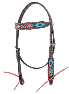 Oxbow Aztec Beaded Browband Headstall, Full