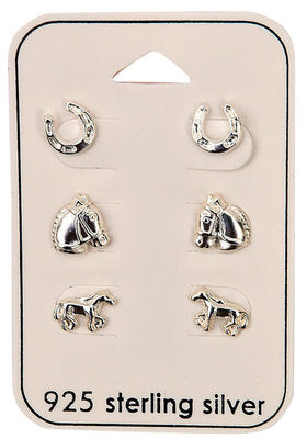 Sterling Silver 3 Pair Earring Set