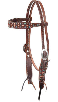 Martin Saddlery Turquoise &amp;amp; Copper Dots Headstall