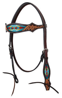 Navajo Embroidered Browband Headstall