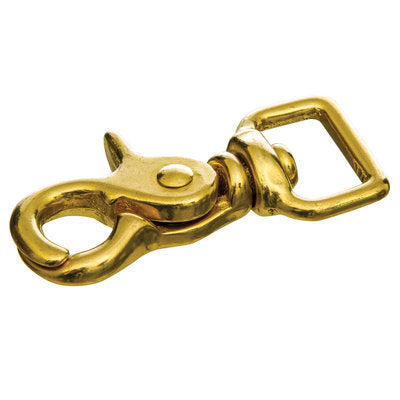 Solid Brass Trigger Snap w/ Square Swivel Eye