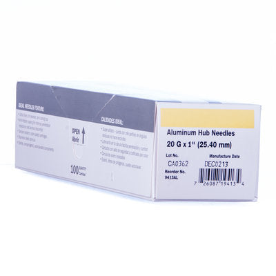 Aluminum Hub Needles, Box 100