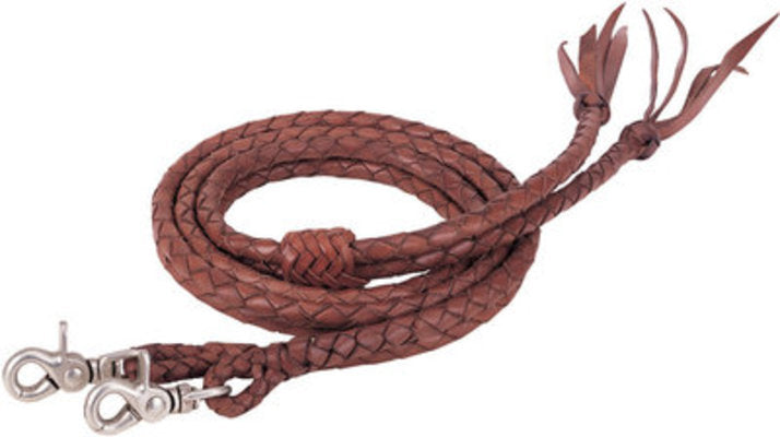 Round Braided Latigo Split Reins, &frac12;&amp;quot; X 7&amp;#39;
