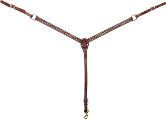 Martin Saddlery 1&amp;quot; Breast Collar, Turquoise &amp;amp; Copper Dots