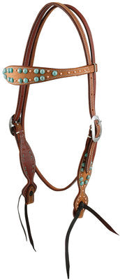 Antique Turquoise Dots Headstall