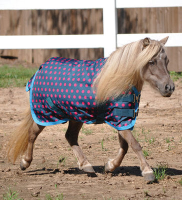 Jeffers 600D Pink Polka Dot Tempest Blanket for Ponies &amp;amp; Minis, 240g