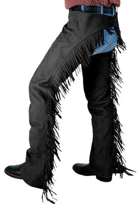 Synthetic Luxury Suede Equitation Chaps, Black