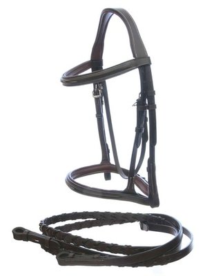 Amigo Deluxe Hunter Horse Bridle, Dark Havana