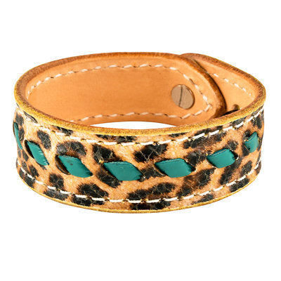 Buckstitch Bracelet, Cheetah &amp;amp; Turquoise 