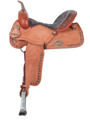 Alamo Saddlery Tri-Spotted Barrel Saddle