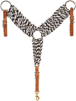 Wool Blend Cowboy Breast Collar, Black/White