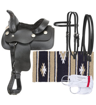 Miniature Western Leather Saddle Package