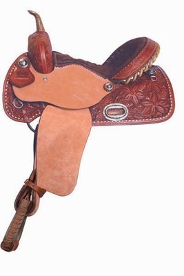 Alamo Saddlery Tooled Barrel Saddle