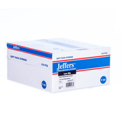 Jeffers Luer Slip Syringes, Boxes