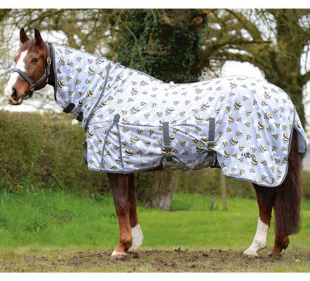 Saxon Combo Neck Softmesh Fly Sheet, Bee Print