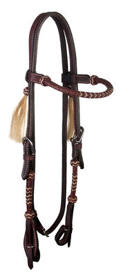 Rolled Rawhide Browband Headstall 