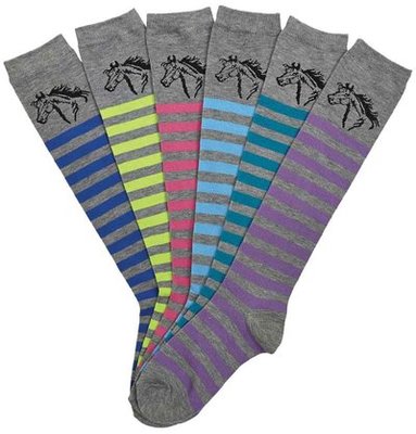 Equestrian Knee High Socks, 6-pack