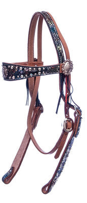 Rainbow Mystic Python Browband Headstall, Full