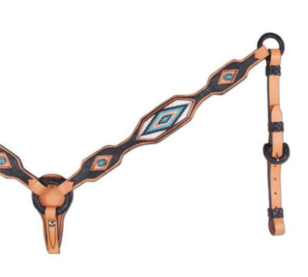 Alamo Saddlery Turquoise Diamond Inlaid Beaded Tack