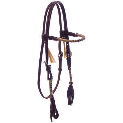 Rolled Rawhide Browband Headstall