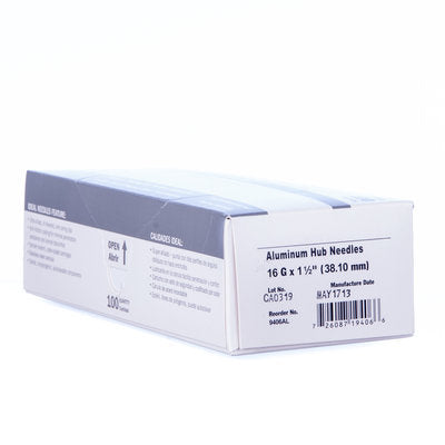 Aluminum Hub Needles, Box 100