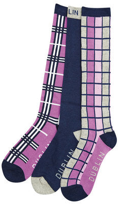 Dublin Cube Check 3-pack Socks
